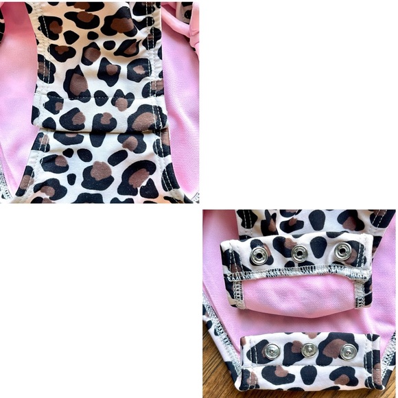 CAT & JACK | Leopard Print Zip-Front Flutter-Sleeve One-Piece Swimsuit | 18M - Picture 6 of 7